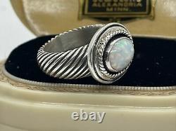 Vintage Sterling Silver Ring 925 Size7 Opal Band Heavy Signed El Jom 13 Grams