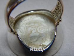 Vintage Sterling Silver Ring Set With A 1955 Australian Shilling 3253