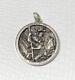 Vintage Sterling Silver Saint Christopher Protect Us 3d Medal Bust Two Sided