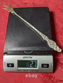 Vintage Sterling Silver Serving Fork Floral Pattern 11 1/4 No Monogram 76 grams