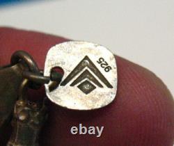 Vintage Sterling Silver Smoky Quartz Necklace Textured Finish 17 29.5 Grams