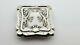 Vintage Sterling Silver Square Floral Embossed Pill Box, Hinged Lid
