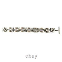 Vintage Sterling Silver Square Link Bar Bracelet