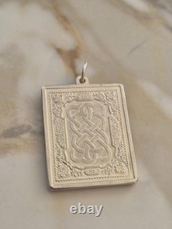 Vintage Sterling Silver St Valentine's Day Celtic Ignot Pendant 31.7g 1977