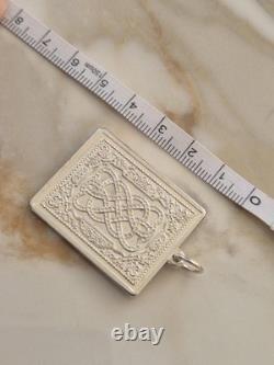 Vintage Sterling Silver St Valentine's Day Celtic Ignot Pendant 31.7g 1977