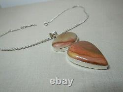 Vintage Sterling Silver & Stone Pendant Necklace 1478