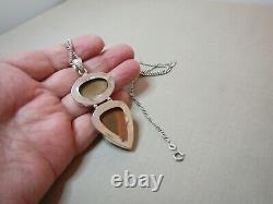 Vintage Sterling Silver & Stone Pendant Necklace 1478