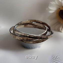 Vintage Sterling Silver Trinity Bangle Bracelet