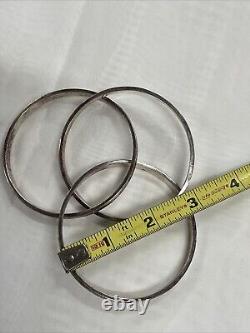 Vintage Sterling Silver Trinity Bangle Bracelet