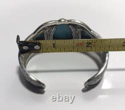 Vintage Sterling Silver Turquoise Navajo 925 Cuff Bracelet