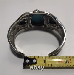 Vintage Sterling Silver Turquoise Navajo 925 Cuff Bracelet