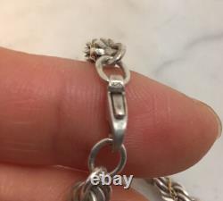 Vintage Sterling Silver Two Tone Rope Necklace 49.65 Grams 24 Long