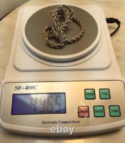 Vintage Sterling Silver Two Tone Rope Necklace 49.65 Grams 24 Long