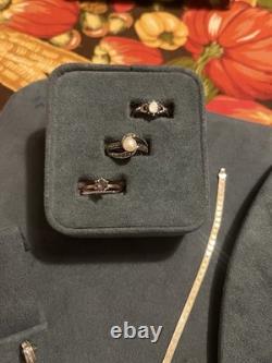 Vintage Sterling Silver and Fresh Water Pearl Jewelry Lot Necklace Bracelet Ring