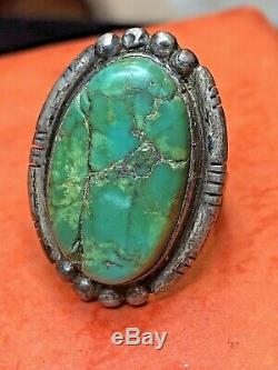 Vintage Sterling Turquoise Ring Navajo Native American Old Pawn Signed Ramona