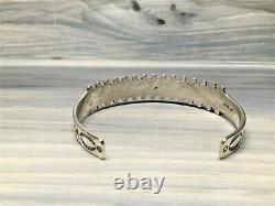 Vintage Sterling Turquoise Zuni Style Cuff Bracelet