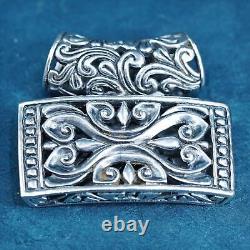 Vintage Sterling silver 925 handmade Bali rectangular pendant