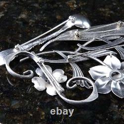 Vintage Sterling silver brooch Collection Beau New Years Eve Clover, Salt spoon