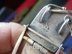 Vintage Sterling silver pink stone pendant and necklace, abstract metals 21 +