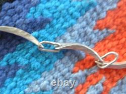 Vintage Sterling silver pink stone pendant and necklace, abstract metals 21 +