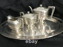 Vintage Stunning Wm Wise & Son Sterling Silver Tea Set No Monogram