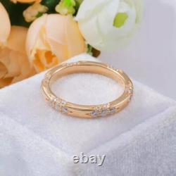Vintage Style 1.50Ct Round Created Diamond Eternity Band 14K Yellow Gold Finish