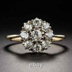 Vintage Style Art Deco 3.60 Ct White Diamond Wedding Ring 14K Yellow Gold FN