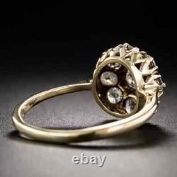 Vintage Style Art Deco 3.60 Ct White Diamond Wedding Ring 14K Yellow Gold FN