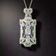 Vintage Style Art Deco Lab Created Diamond 925 Sterling Silver Pendant For Her