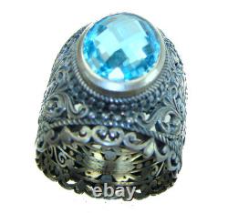 Vintage Style Blue Beauty 11.5 carat Blue Swiss Topaz. 925 Sterling Silver