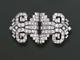 Vintage Style Cubic Zirconia Double Clip Brooch 925 Sterling Silver White Jewels