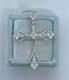 Vintage Style Filigree Cross Pendant 0.5ct Created Diamond 14k White Gold Finish