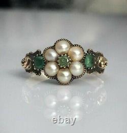 Vintage Style Flower Pearl Ring for Women Unique Jewelry 925 Sterling Silver