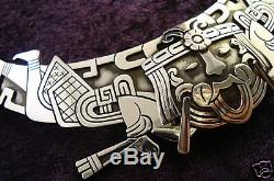 Vintage Style Taxco Mexican 950 Sterling Silver Native Tribal Necklace Mexico