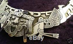Vintage Style Taxco Mexican 950 Sterling Silver Native Tribal Necklace Mexico