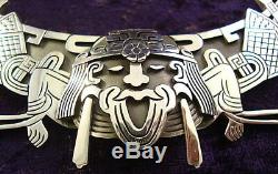 Vintage Style Taxco Mexican 950 Sterling Silver Native Tribal Necklace Mexico