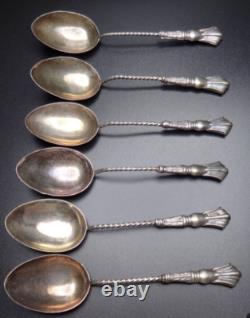 Vintage T. H. Hazlewood & Co Sterling Silver Set Of Six Spoons Birmingham England
