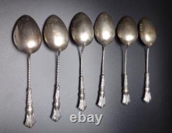 Vintage T. H. Hazlewood & Co Sterling Silver Set Of Six Spoons Birmingham England