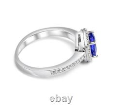 Vintage Tanzanite Ring Sterling Silver Oval Cut Tanzanite Engagement Ring