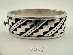 Vintage Taxco Mexican Sterling Silver Cuff Bracelet 72.4g
