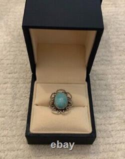 Vintage Taxco Mexican Sterling Silver Turquoise Ring