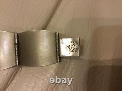 Vintage Taxco Mexican Style Sterling Silver Panel Bracelet 925-6.5