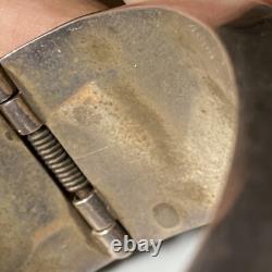 Vintage Taxco Mexico FHV 925 Sterling Silver Ball Bead Clamper Bangle 74g