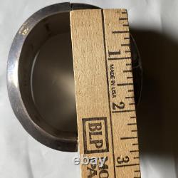 Vintage Taxco Mexico FHV 925 Sterling Silver Ball Bead Clamper Bangle 74g