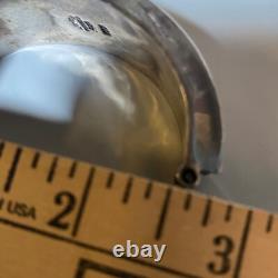 Vintage Taxco Mexico FHV 925 Sterling Silver Ball Bead Clamper Bangle 74g