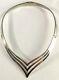 Vintage Taxco Mexico Sterling Silver Pointed Collar Or Choker Necklace 3.05 Oz