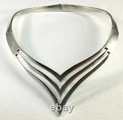 Vintage Taxco Mexico Sterling Silver Pointed Collar or Choker Necklace 3.05 Oz