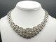 Vintage Taxco Modernist Sterling Silver Collar Necklace With Matching Earrings