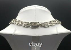 Vintage Taxco Modernist Sterling Silver Collar Necklace With Matching Earrings