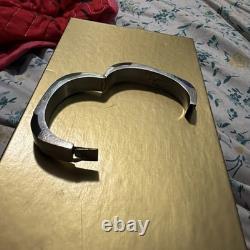 Vintage Taxco Sterling Silver 950 Hinged Bracelet Malachite Thick Heavy TD-27